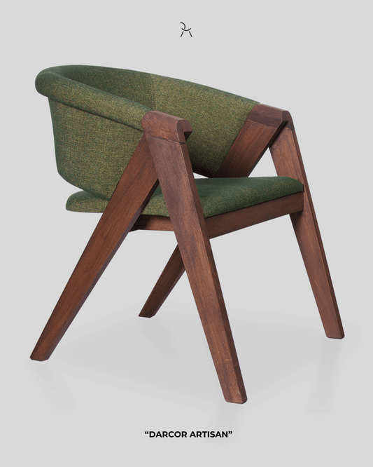 Chaise BEND – en bois massif et tissu texturé